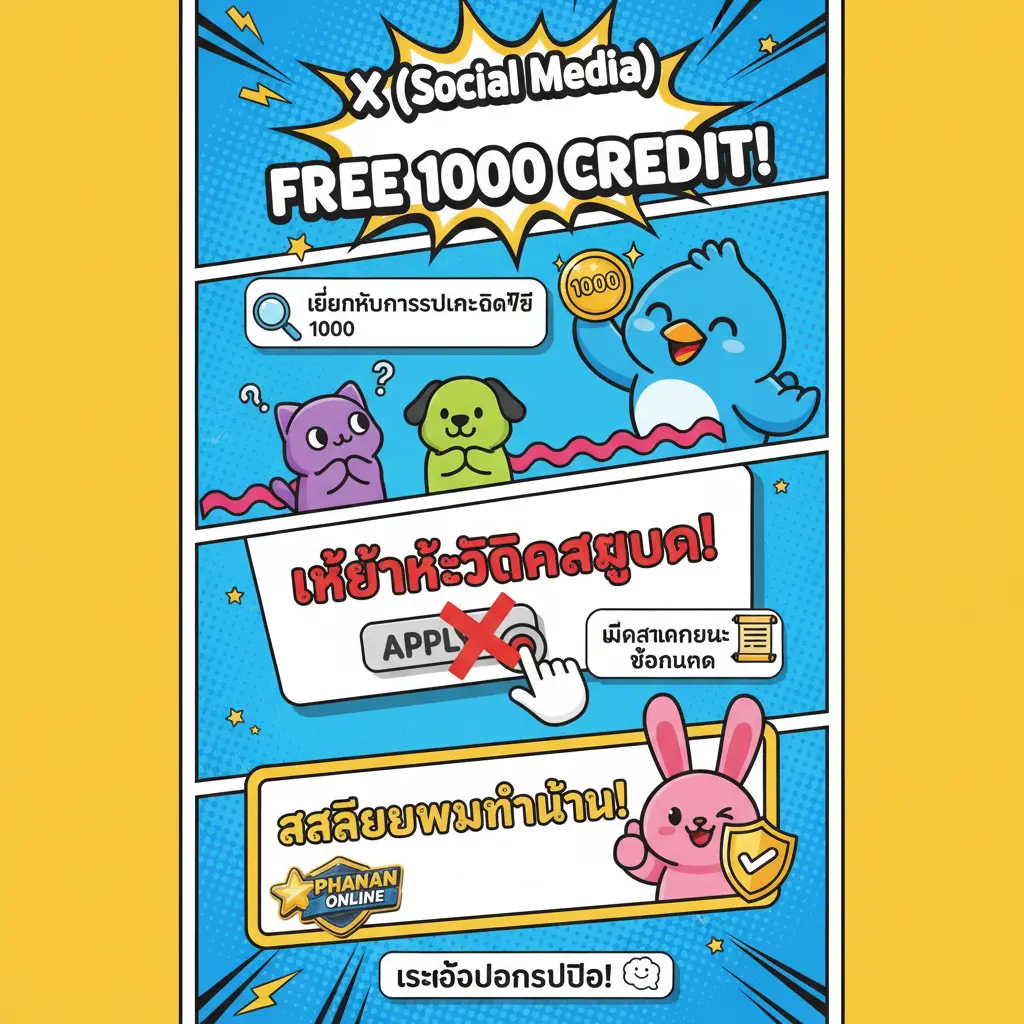 เครดิตฟรี 1000 - X โซเชียลมีเดีย